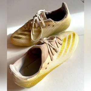 Adidas X Ghosted.3 FG Cloud White Gold Silver Soccer Cleats Youth Size 6